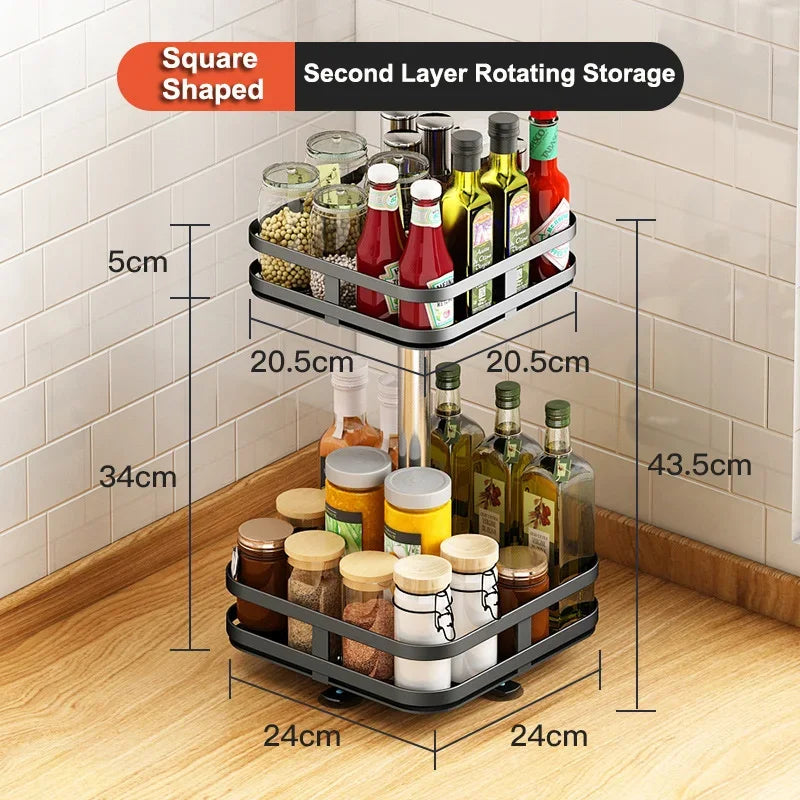 Rotating Spice Rack | 360° Carbon Steel