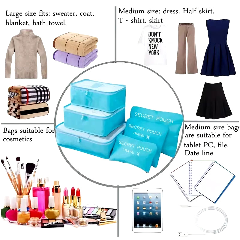 Travel Organiser Set | Luma 6-Piece Bags