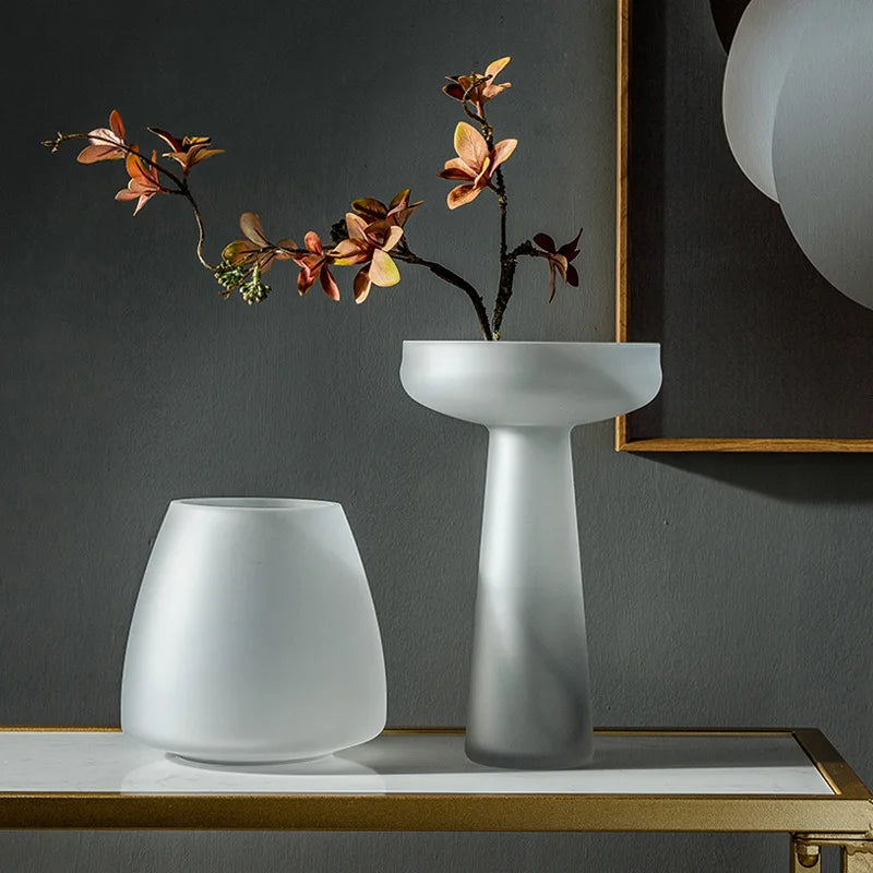 Frosted Glass Vase | Nordic Home Decor