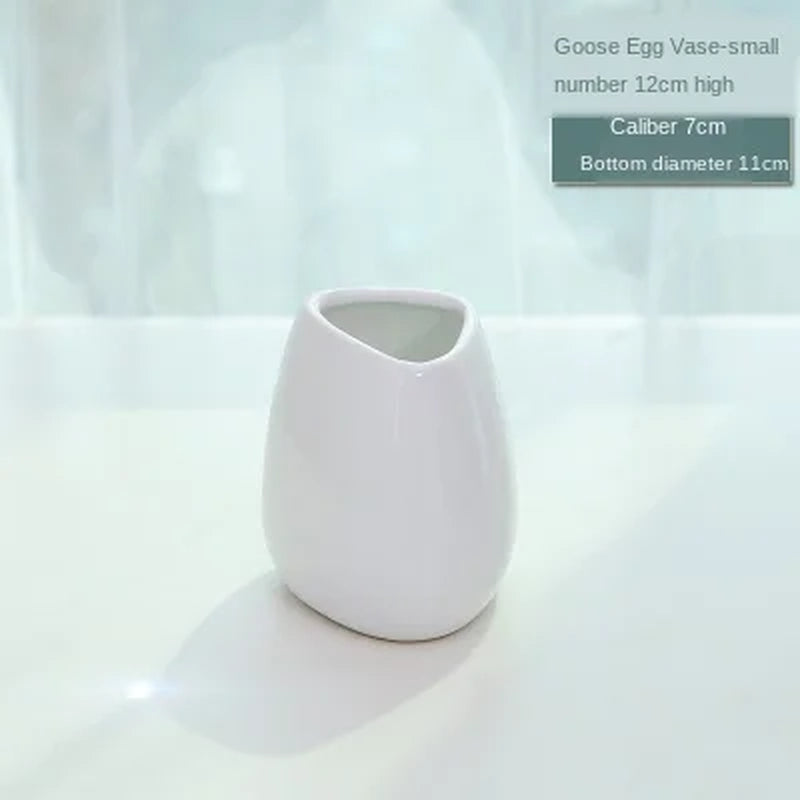 Havona Home Classic White Ceramic Floor Vase — hero product photo on a plain background