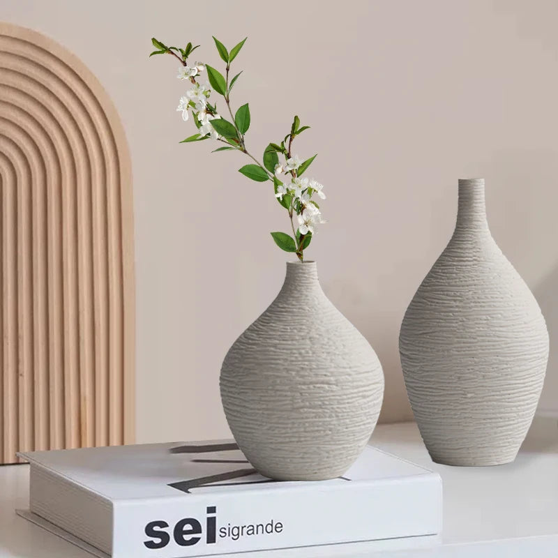 Havona Home Nordic Luxury Narrow Mouth Ceramic Vase — styled display view