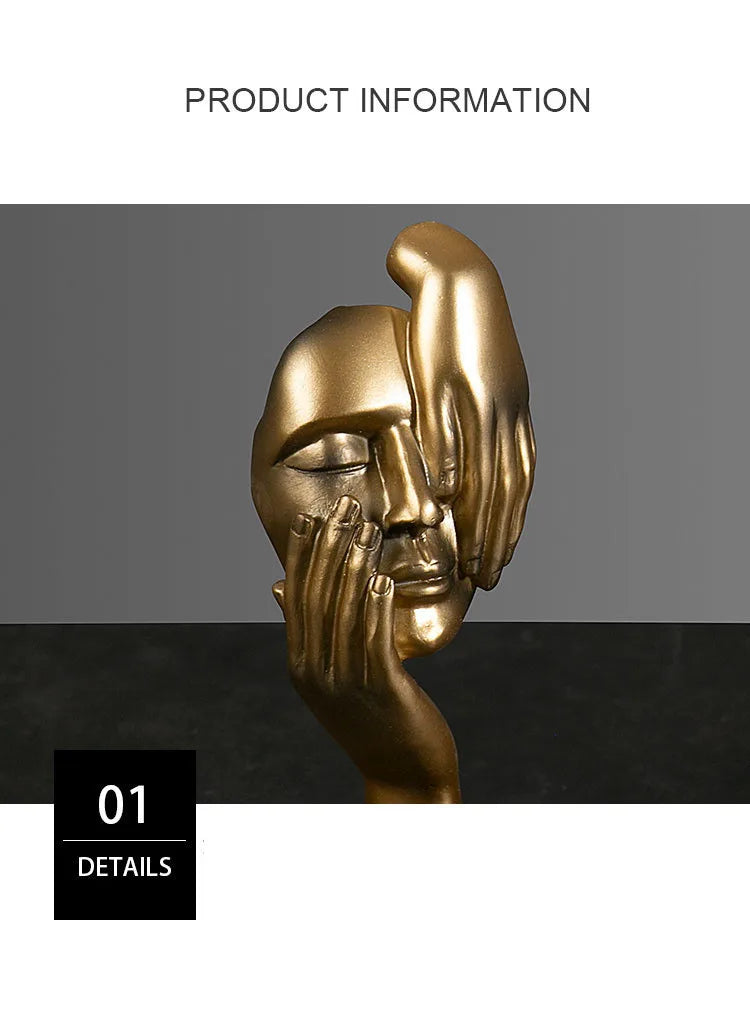 Havona Home European Abstract Mask Figurine — another angle showing the finish