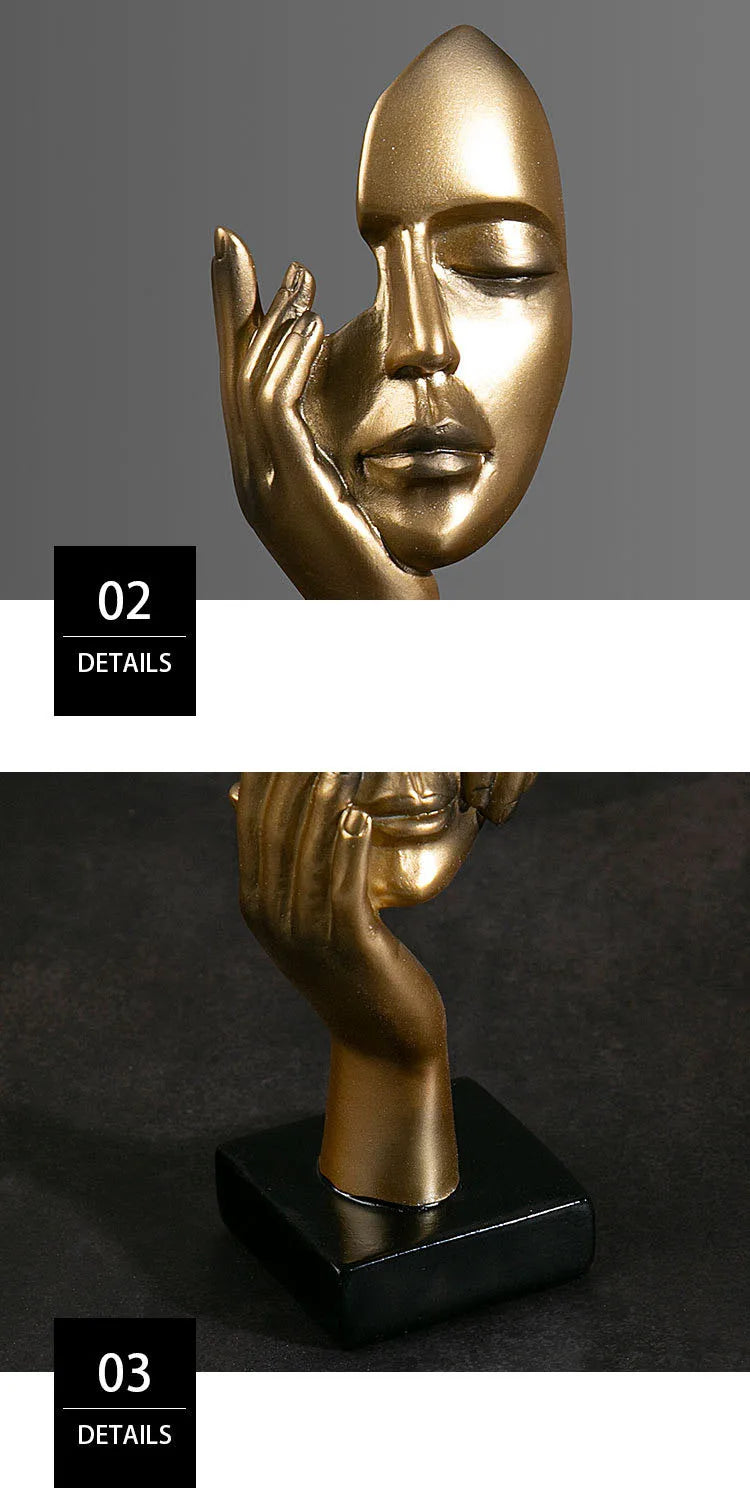 Havona Home European Abstract Mask Figurine — close-up texture detail