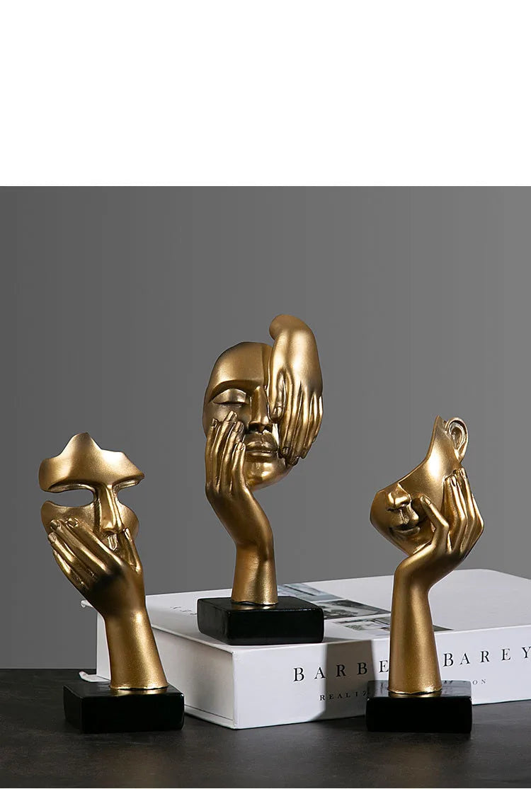 Havona Home European Abstract Mask Figurine — close-up view of the design detail