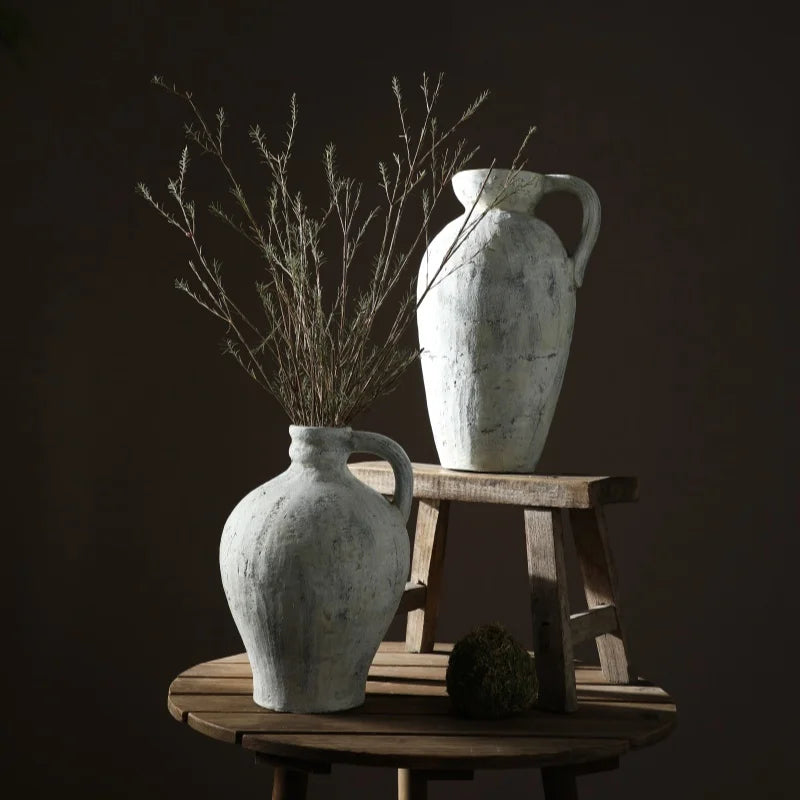 Havona Home Artisanal Distressed Ceramic Vase — styled display view