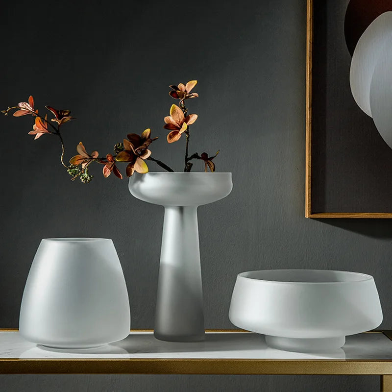 Frosted Glass Vase | Nordic Home Decor
