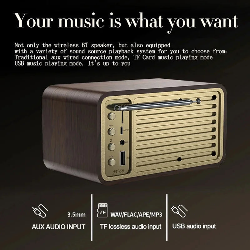 Havona Home Heritage Wooden Bluetooth Speaker — close-up texture detail