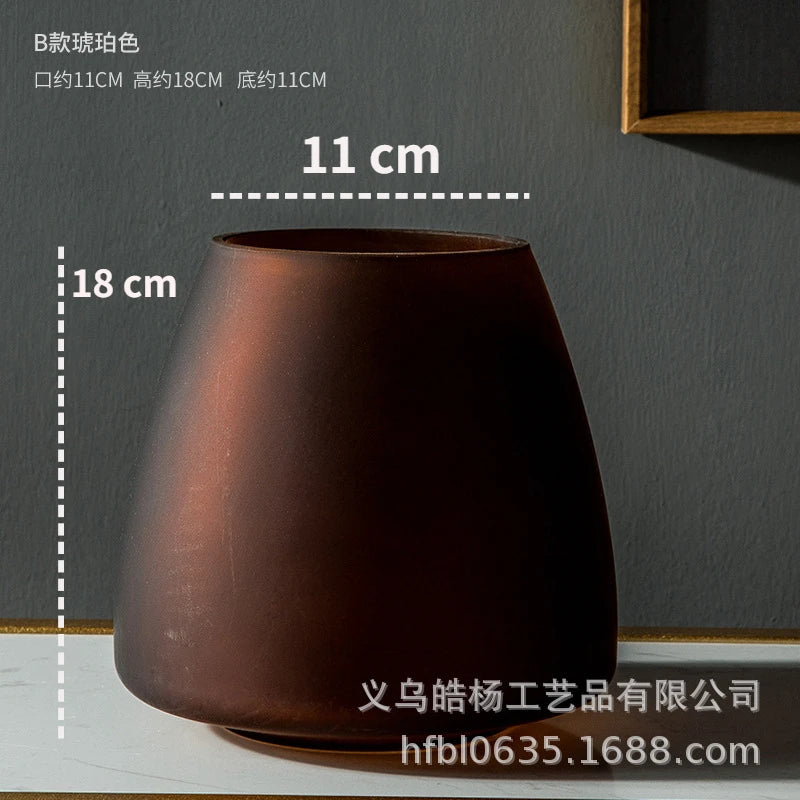 Frosted Glass Vase | Nordic Home Decor